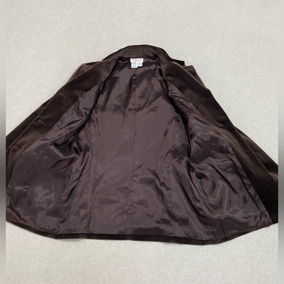 Talbots Dark Brown Velvet Blazer Sz 8 Front Buttons Business Office wear - Picture 6 of 13